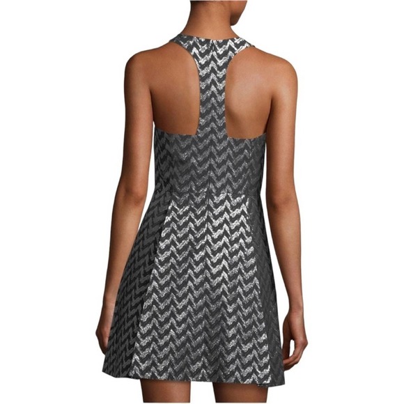 Likely Size 4 Silver Black Printed Sleeveless Mini Dress - Picture 2 of 11